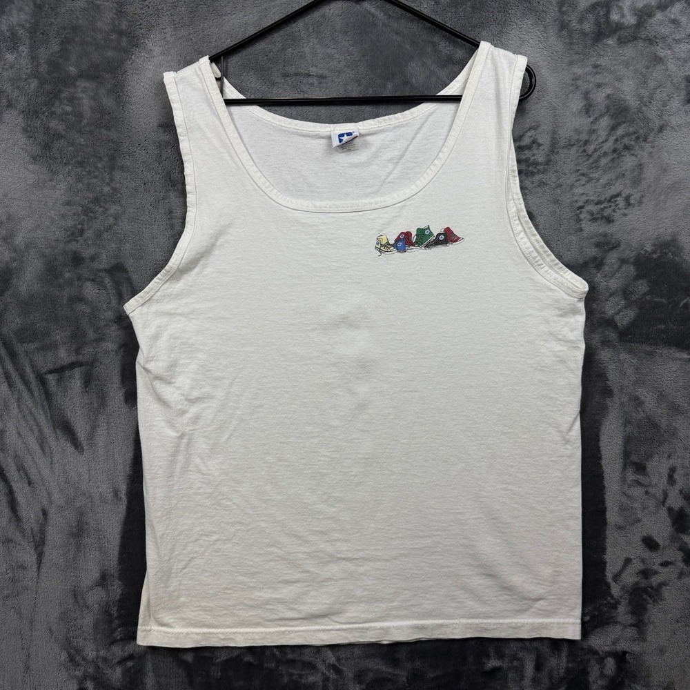 Converse Tank Top Mens Large White Vintage Made in USA Graphic Sneaker
